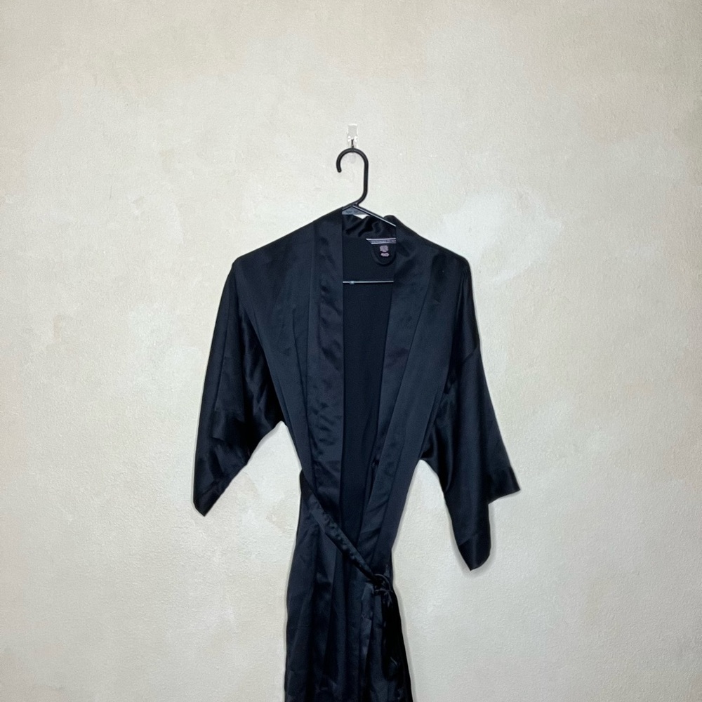 Elegant Black Satin Robe